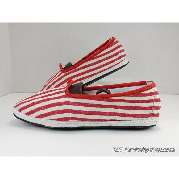 DROGHERIA CRIVELLINI WOMEN'S FURLANE SLIPPERS — RED STRIPE TYRE SOLES SIZE US 10 - Picture 7 of 16